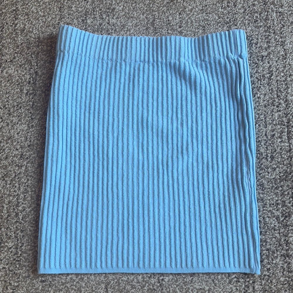 Blue Ribbed Women's Skirt